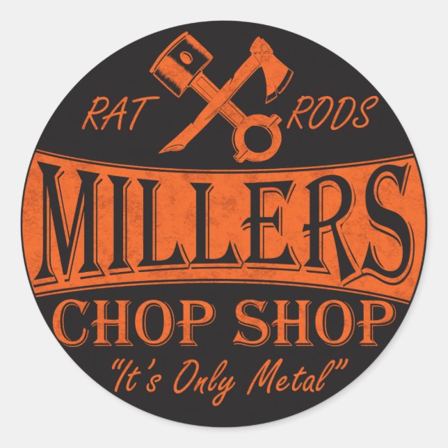 Rond Logo Sticker en orange et noir (Devant)