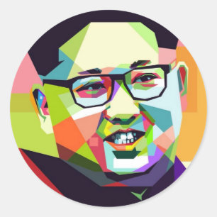 Rond L'ONU cher Leader Sticker de Kim Jong