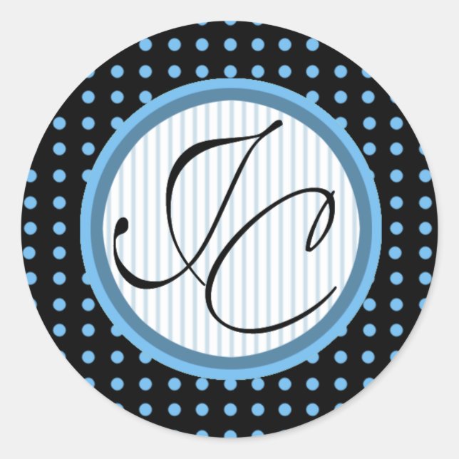 Rond Lotti Dotti - Sticker Initials (Bleu Bébé) (Devant)
