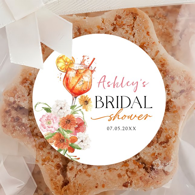 Rond Love at First Spritz Fête des mariées Sticker (Créateur téléchargé)