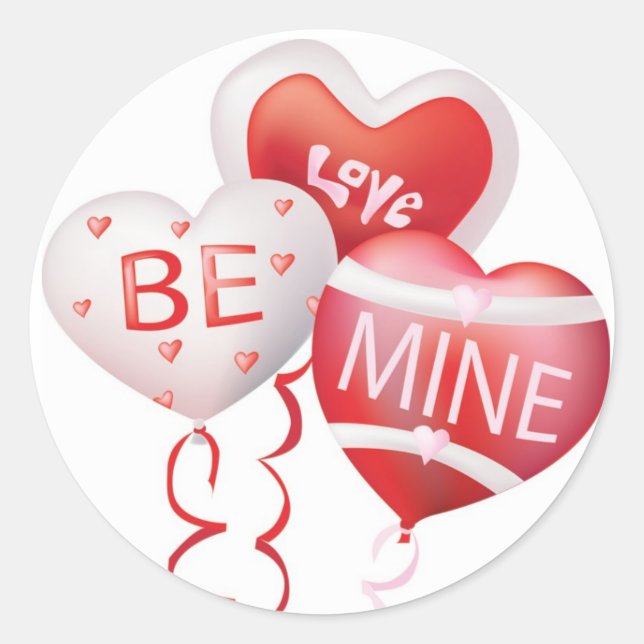 Rond Love Be Mine - Sticker Valentine (Devant)