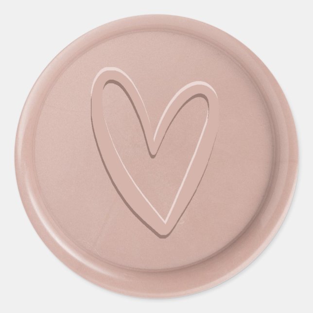 Rond Love Heart Cafe Mocca Sticker cire (Devant)