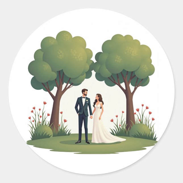 Rond Love in Bloom Mariage Sticker (Devant)