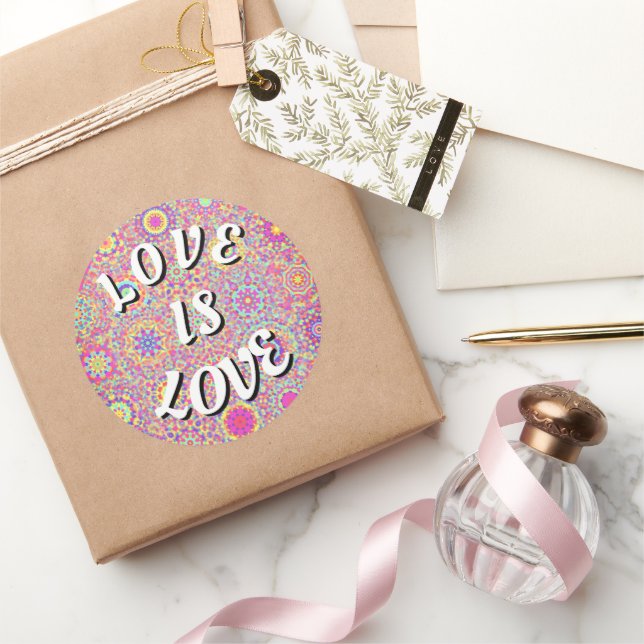 Rond Love Is Love Pride Classic Round Sticker (Cadeaux)
