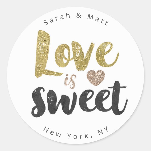 Rond Love is Sweet Sticker - Sticker Mariage (Devant)