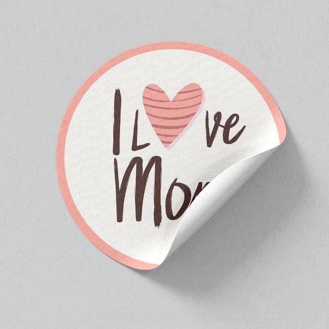 Rond Love Mom Heart Sticker - Mère's Day Cadeau (Créateur téléchargé)