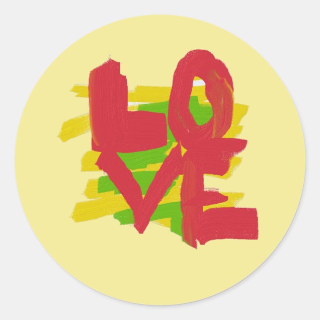 Rond Love Painted Letters Art Sticker (Devant)