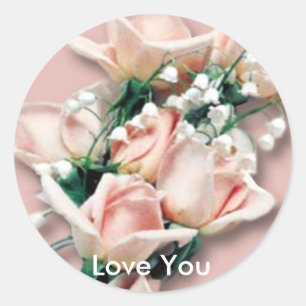 Rond Love You Sticker Rose