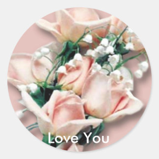 Rond Love You Sticker Rose