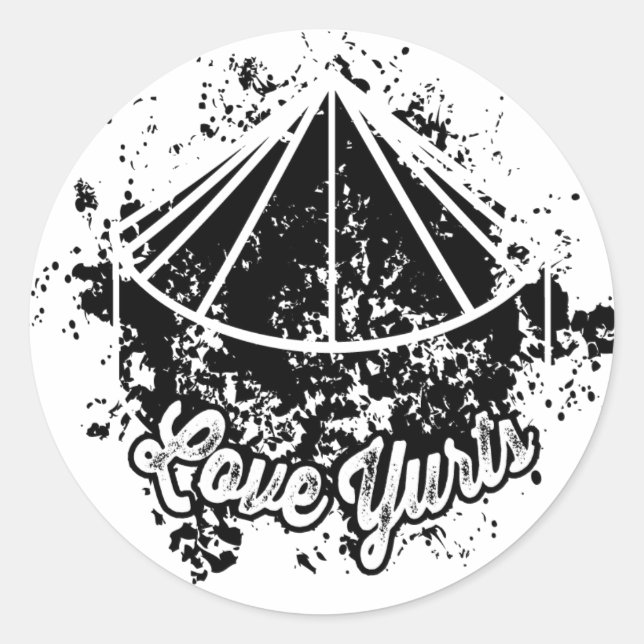 Rond Love Yurts | Sticker noir (Devant)