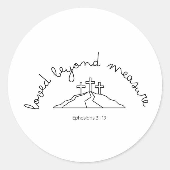 Rond Loved Beyond Measure Sticker Christian Faith Bible (Devant)