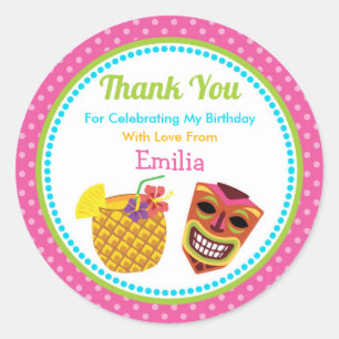 Rond Luau Anniversaire Fête Favoriser Sticker