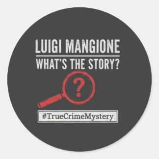 Rond Luigi Mangione - What's The Story? Mystery Sticker