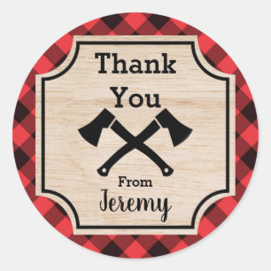 Rond Lumberjack Boy Anniversaire Fête Favoriser Sticker