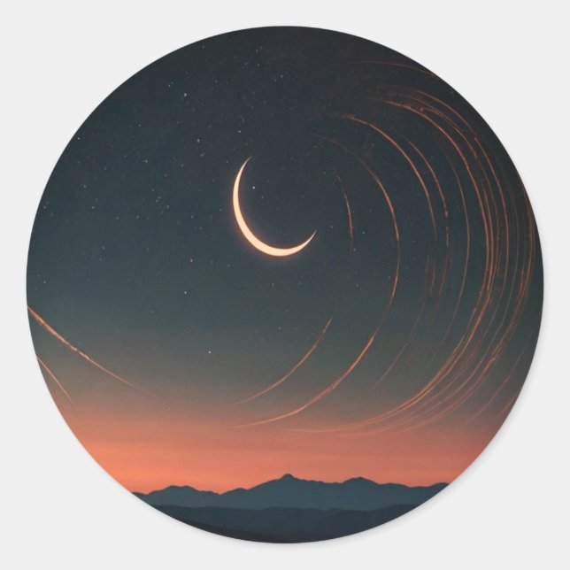 Rond Lune dans le ciel sticker magique (Devant)