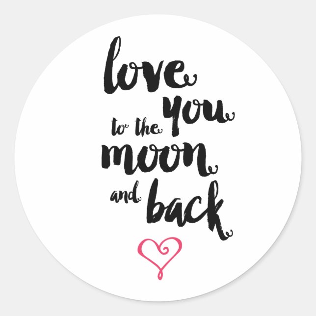 Rond Lune et dos | Sticker pour la Saint-Valentin (Devant)