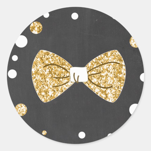 Rond M. Onederful Sticker Boy Bow Cravate Black Gold (Devant)