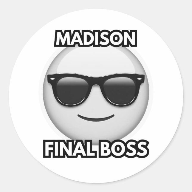 Rond Madison Final Boss Cool Emoji Sticker (Devant)