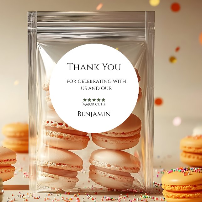 Rond Major Cutie Birthday Sticker Kids Party  (Créateur téléchargé)