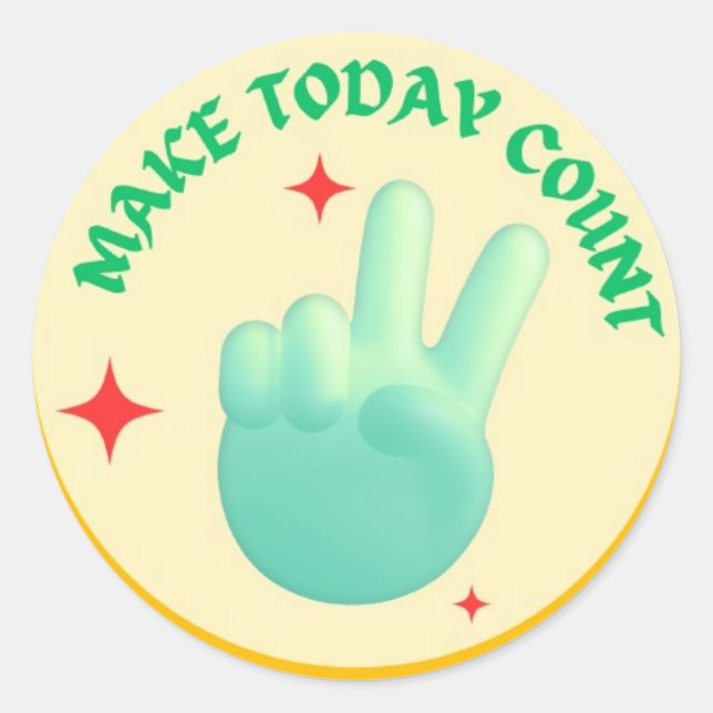 Rond Make Today Count - Sticker à main Retro Peace (Devant)