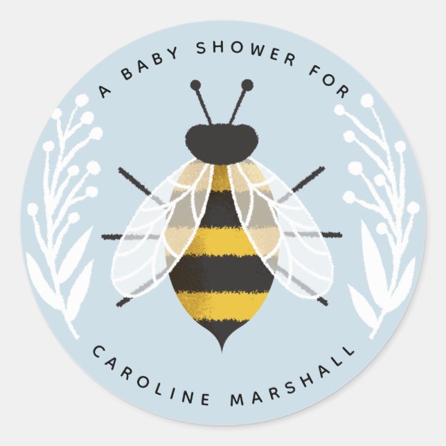 Rond Mama to Bee Baby Boy Douche Sticker (Devant)