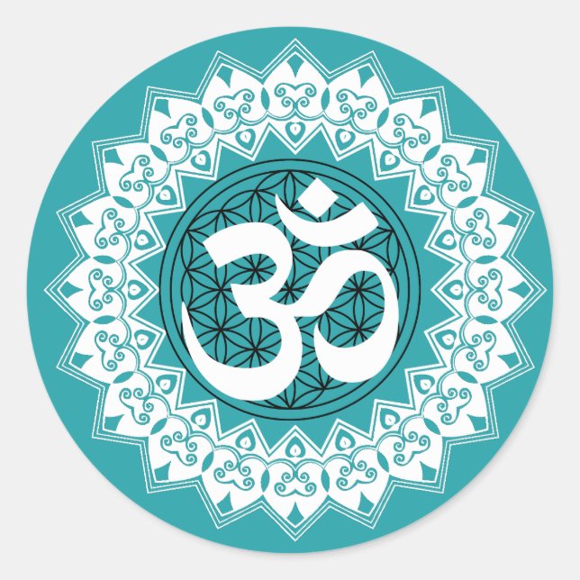 Rond Mandala Flower of Life OM Sticker (Devant)