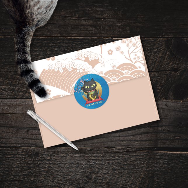 Rond Maneki Neko Lucky Poilue Classic Round Sticker (Maneki Neko Lucky Poilue Classic Round Sticker)