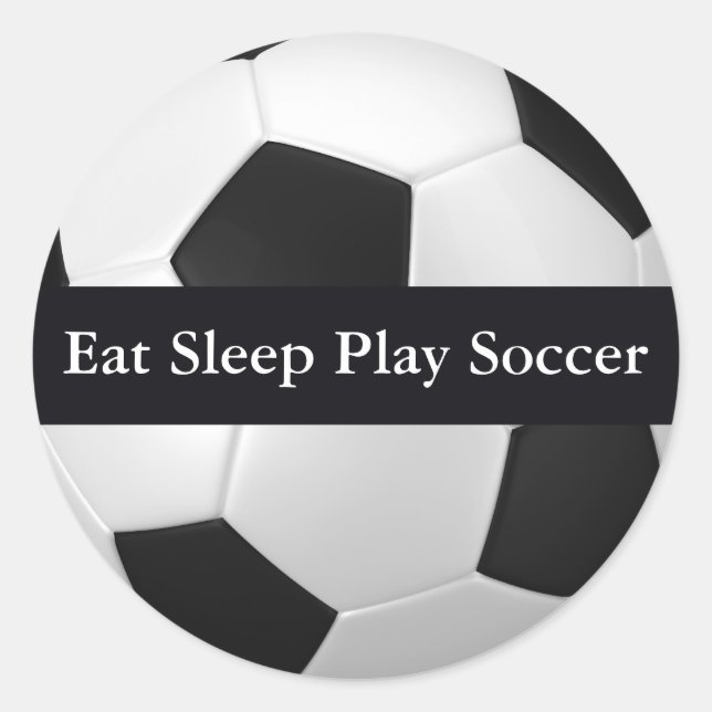 Rond Mangez Sleep Play Soccer Sticker (Devant)