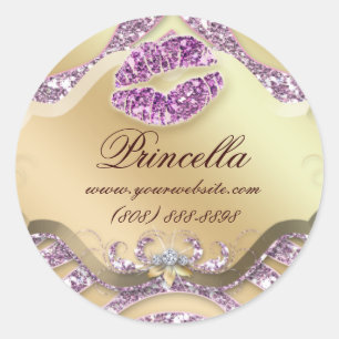 Rond Maquillage Sticker Zebra Bijoux Sparkel Or rose