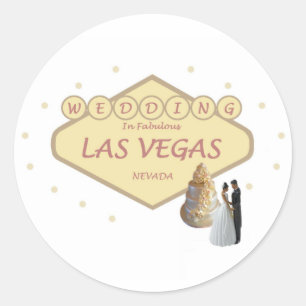 Rond MARIAGE à Las Vegas B&G avec Sticker au gâteau