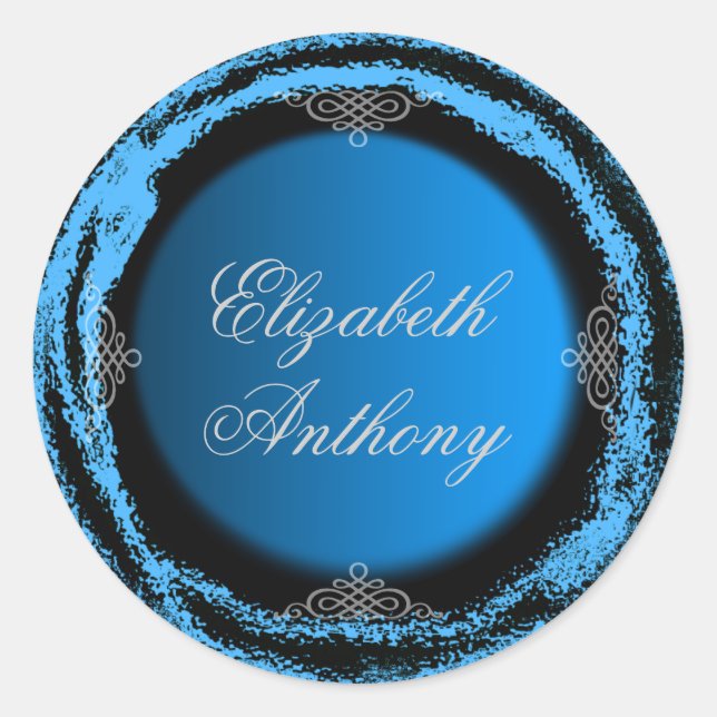 Rond Mariage Bride chambre Bleu Sticker Pile (Devant)