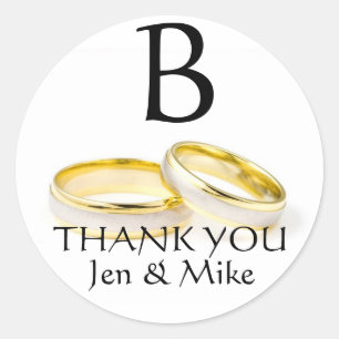 Rond Mariage Cercles Merci Favoriser Sticker Monogramme