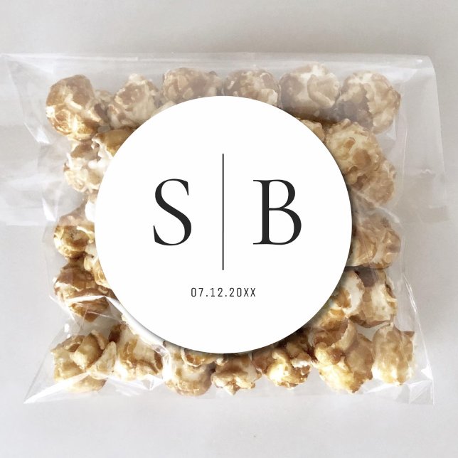 Rond Mariage Couple Initial Sticker Mariage Faveur Étiq (Créateur téléchargé)