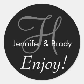 Rond Mariage Dire Mariée Monogramme Favoriser Sticker