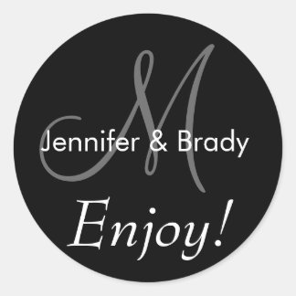 Rond Mariage Dire Mariée Monogramme Favoriser Sticker