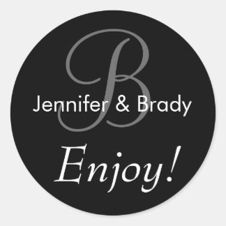Rond Mariage Dire Mariée Monogramme Favoriser Sticker
