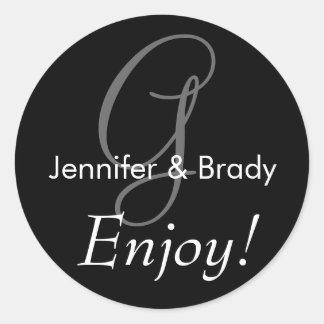 Rond Mariage Dire Mariée Monogramme Favoriser Sticker