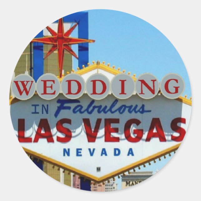 Rond MARIAGE EN Sticker LAS VEGAS FABULEUX (Devant)