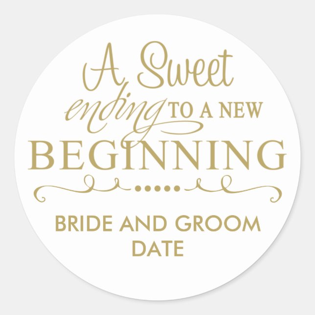 Rond MARIAGE FAVOR STICKER Une fin douce (Devant)