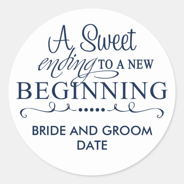 Rond MARIAGE FAVOR STICKER Une fin douce (Devant)