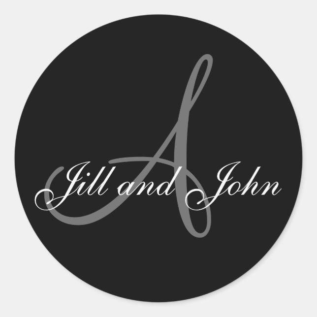 Rond Mariage marié Monogramme A Sticker (Devant)