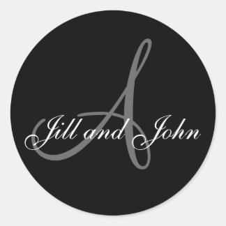 Rond Mariage marié Monogramme A Sticker