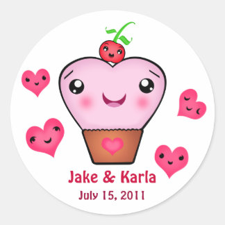 Rond Mariage personnalisé / Couples Sticker Kawaii
