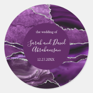 Rond Mariage Sticker Purple et SIlver Parties scintilla