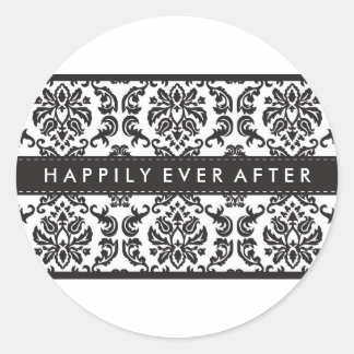 Rond MARIAGE :: STICKER SEAL :: damask noir