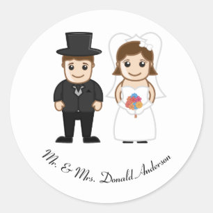 Rond Mariée et chambre - Sticker circulaire