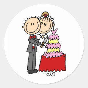 Rond Mariée Et Pièce Par Le Mariage Sticker De Gâteau