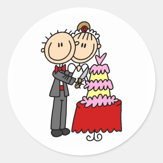 Rond Mariée Et Pièce Par Le Mariage Sticker De Gâteau (Devant)