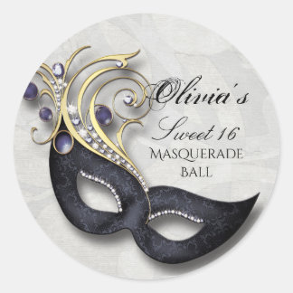 Rond Mascarade sweet sixteen Sticker Mascarade Masque n