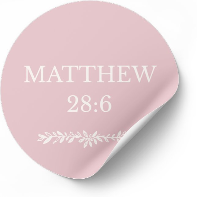 Rond Matthew 28:6 Scripture Sticker – Resurrection News (Créateur téléchargé)